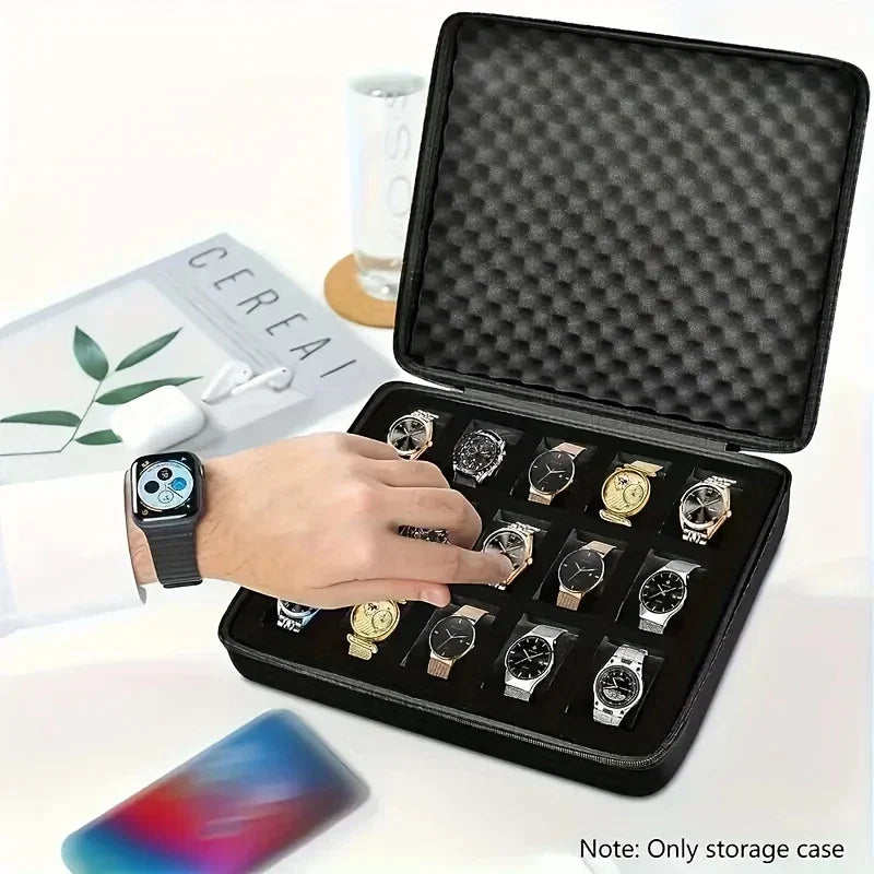 15-Slot Pressure Resistant Watch Storage Box - Portable Watch Case for Men 4