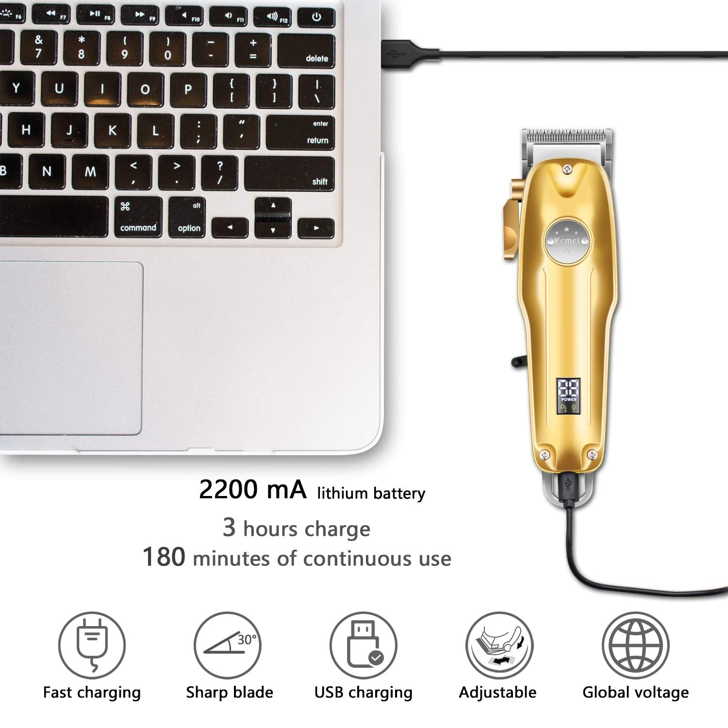 3-in-1 Professionele Haartrimmer Set - Draadloze Trimmer, T-Blade Outliner en Foil Scheerapparaat voor Mannen Vestragear