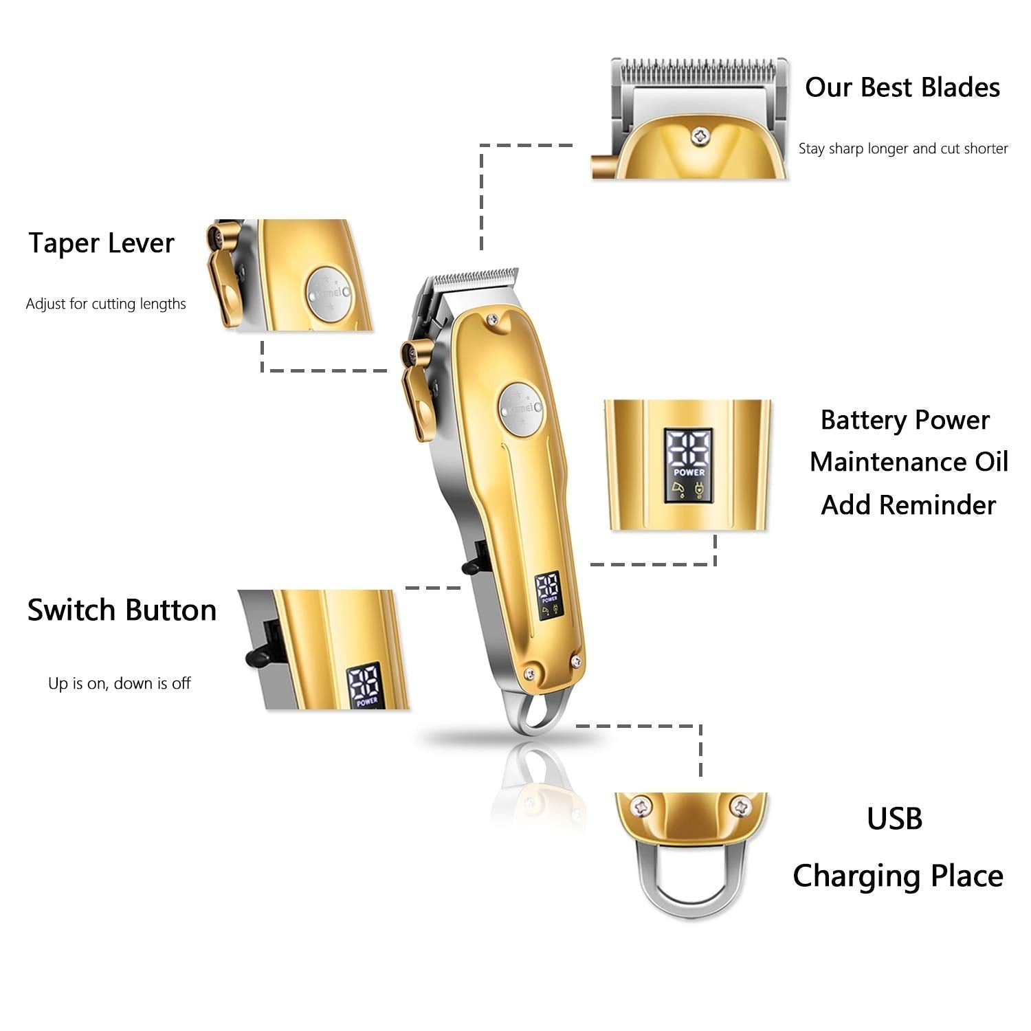 3-in-1 Professionele Haartrimmer Set - Draadloze Trimmer, T-Blade Outliner en Foil Scheerapparaat voor Mannen Vestragear