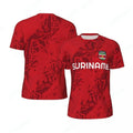 3D Suriname Vlag Voetbal T-shirt voor Mannen, Sneldrogend en Casual Stijl 0