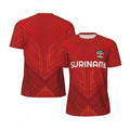 3D Suriname Vlag Voetbal T-shirt voor Mannen, Sneldrogend en Casual Stijl 1