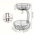2-Laags Ovale Fruitmand met Bananenhouder – Metalen Keuken Organizer Vestragear