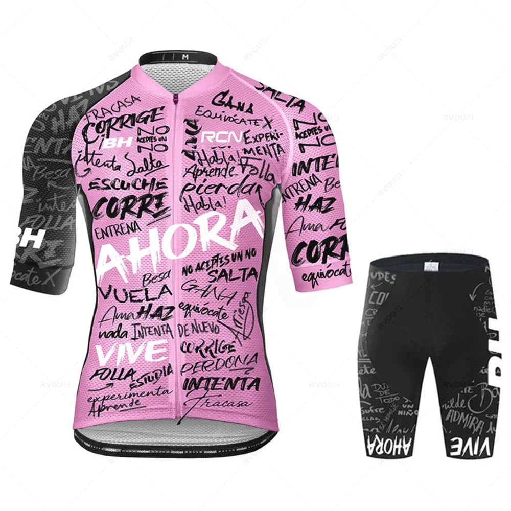 Ademende Wielrenkleding Set voor Heren – Fietsshirt en Bibshort voor Zomerse Ritten 0