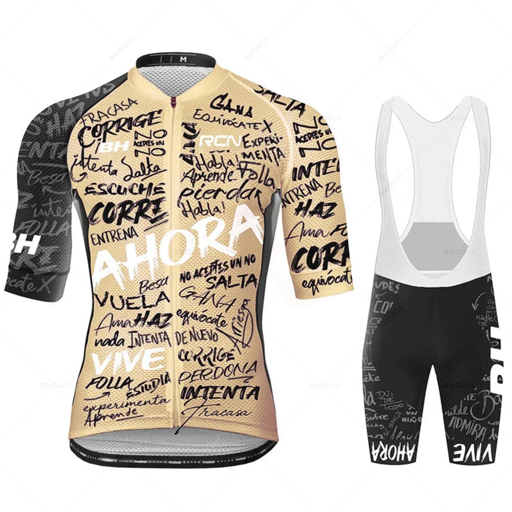 Ademende Wielrenkleding Set voor Heren – Fietsshirt en Bibshort voor Zomerse Ritten 1