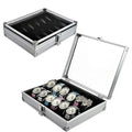 Aluminium Watch Box for Men – 12 Grid Slots, Suede Interior Watch Display Case 0