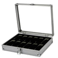 Aluminium Watch Box for Men – 12 Grid Slots, Suede Interior Watch Display Case 2