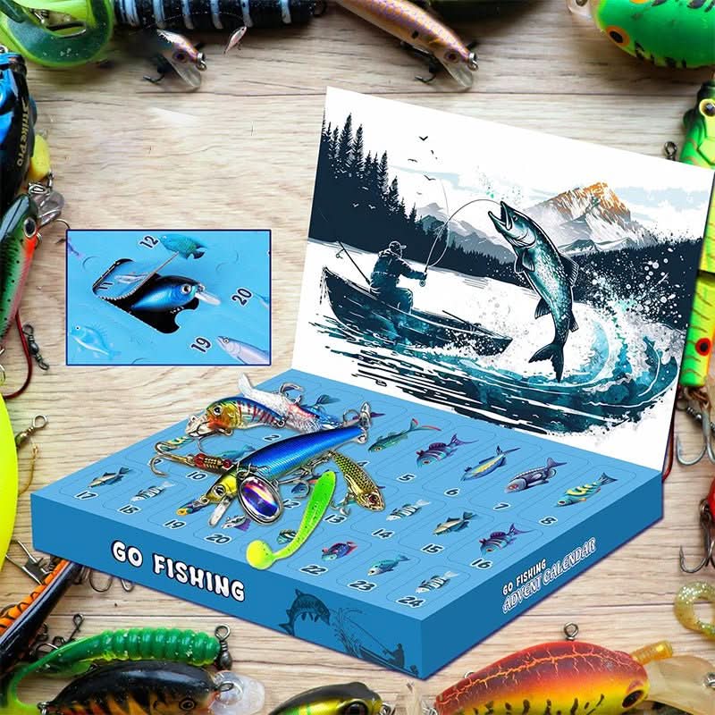 Angel Adventskalender – 24-teiliges Köder-Set mit vielseitigem Angelzubehör Bolendo