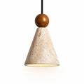 Ariad Wabi-Sabi Travertine Cone Pendant Light 0
