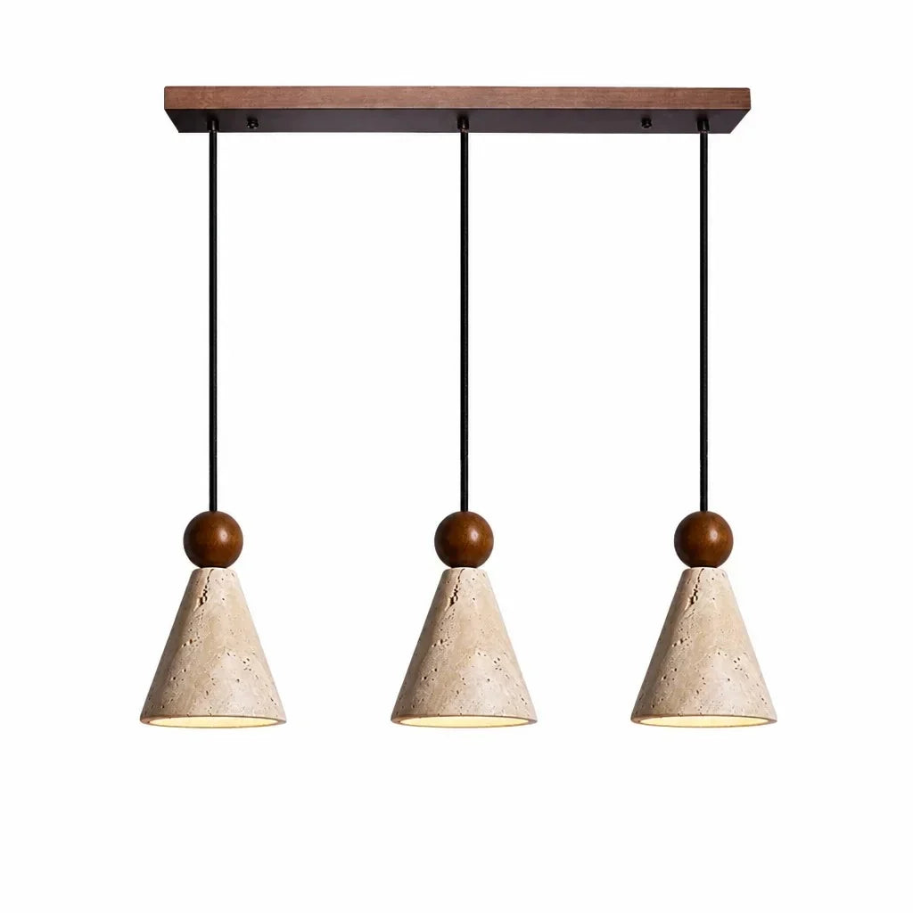 Ariad Wabi-Sabi Travertine Cone Pendant Light 9