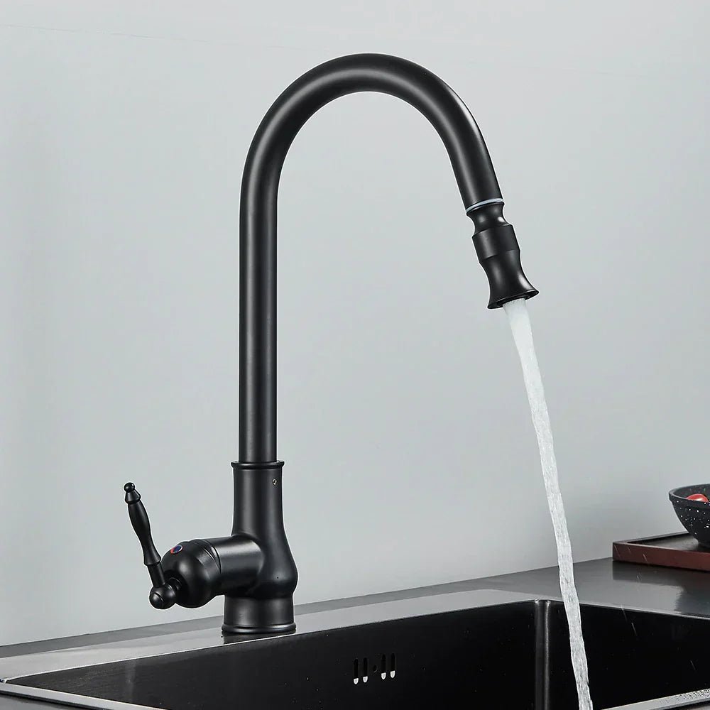 Küchenarmatur Ausziehbar – Antik-Bronze Design mit flexiblem Brausekopf Bolendo