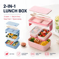 Bentobox voor kinderen – 2 lagen met 1780 ml inhoud en bestek 2