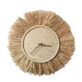 BohoTick | Boho Tarwe Stro Wandklok - Handgemaakte Natuurlijke Vezel, Rustieke Decoratieve Klok 5
