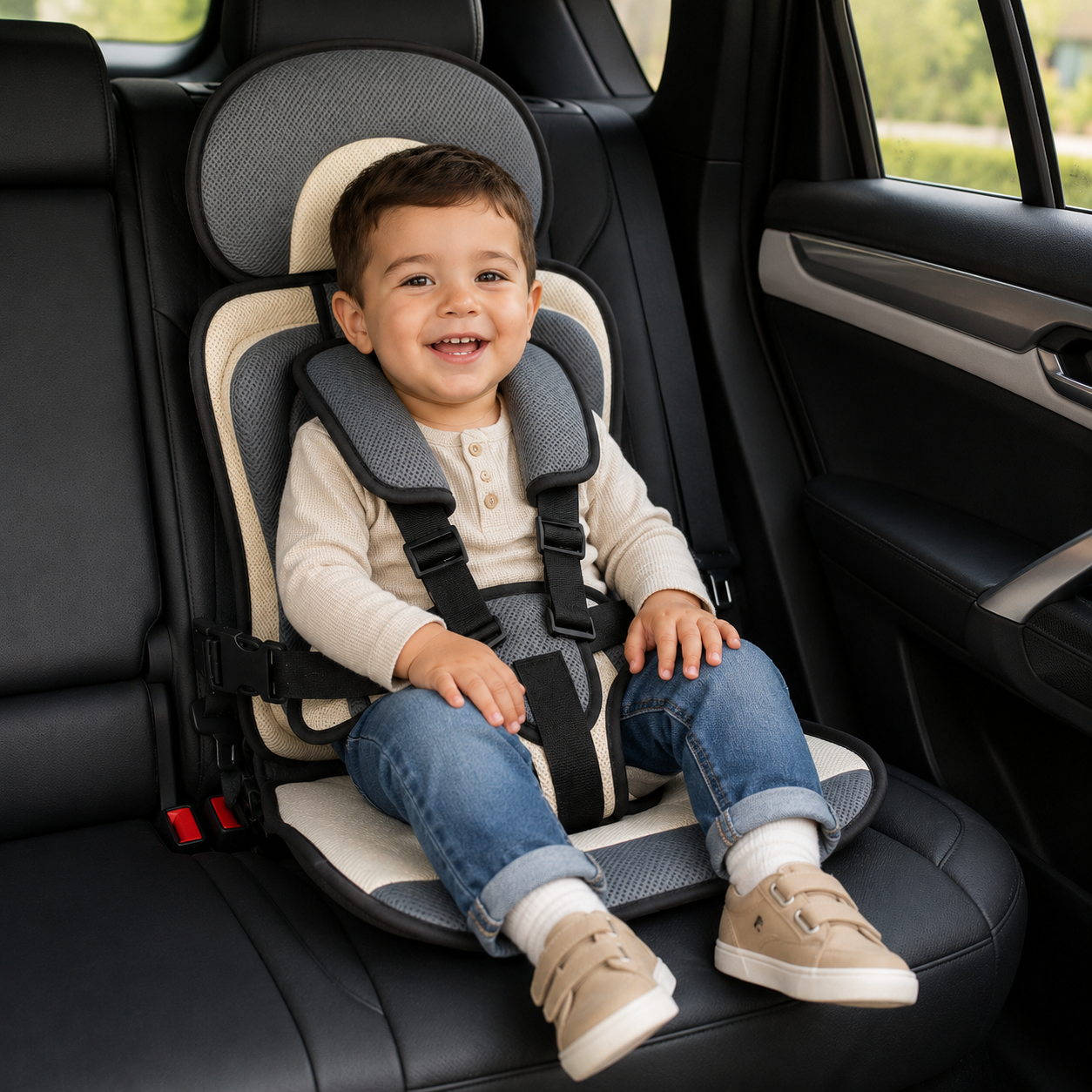 Booster Seat Portable Travel Car Seat Foldable Harness 13