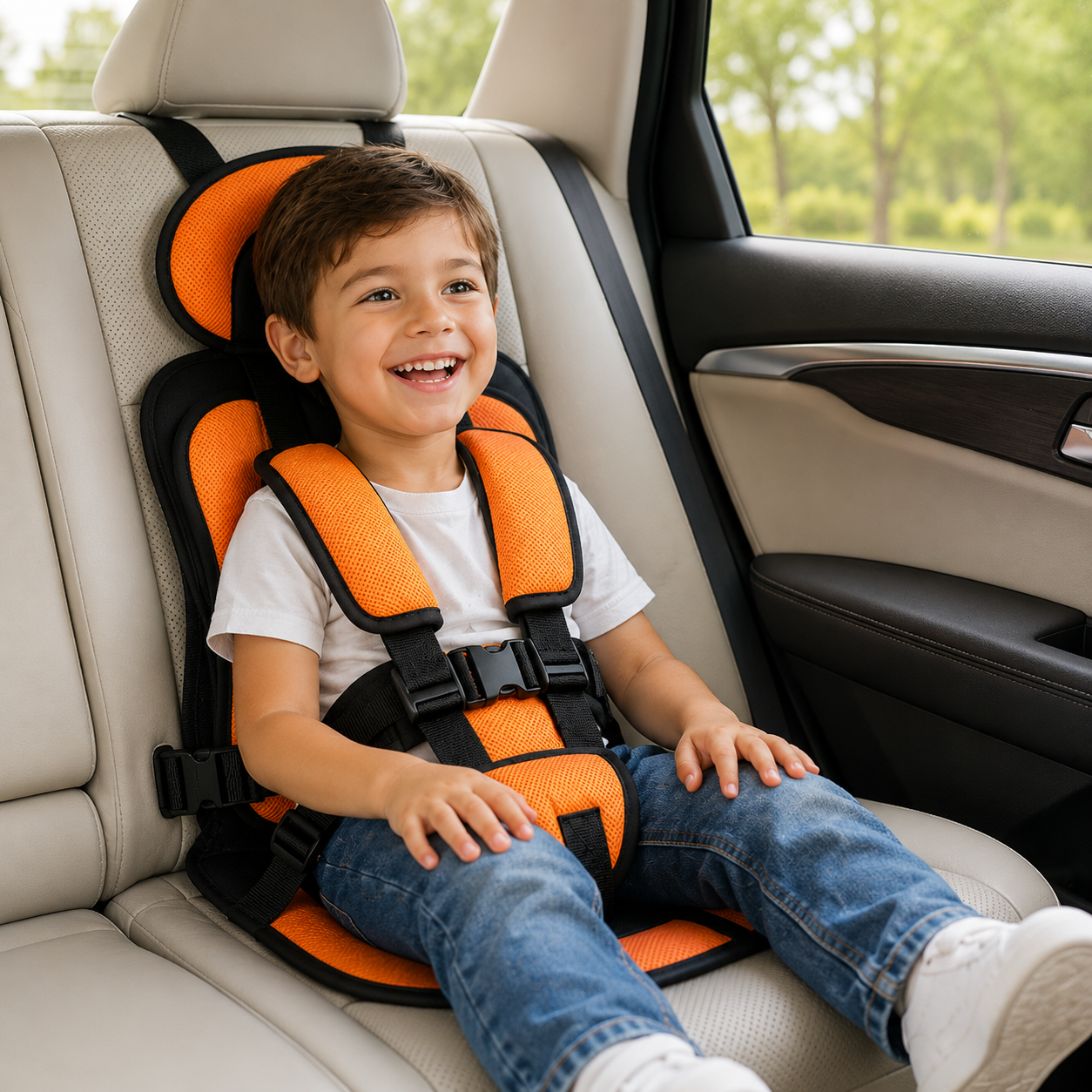 Booster Seat Portable Travel Car Seat Foldable Harness 15