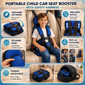 Booster Seat Portable Travel Car Seat Foldable Harness 3