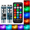 T10 LED Auto Lampjes – 2 stuks RGB W5W verlichting met afstandsbediening Vestragear