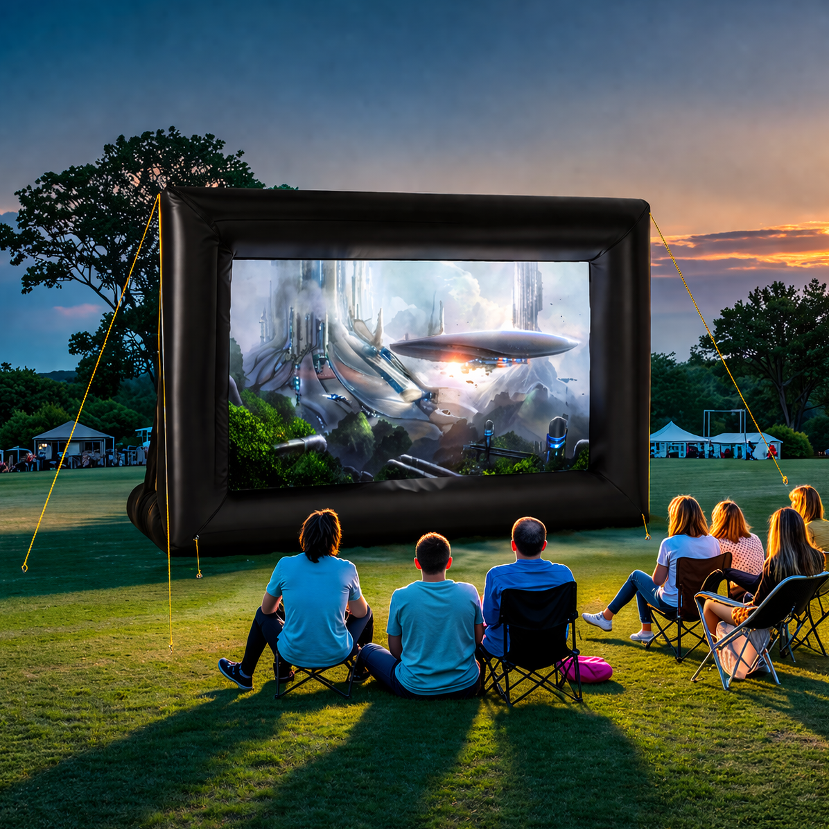 Opblaasbaar Projectiescherm – Outdoor met Blower en 16:9 Scherm VestraGear