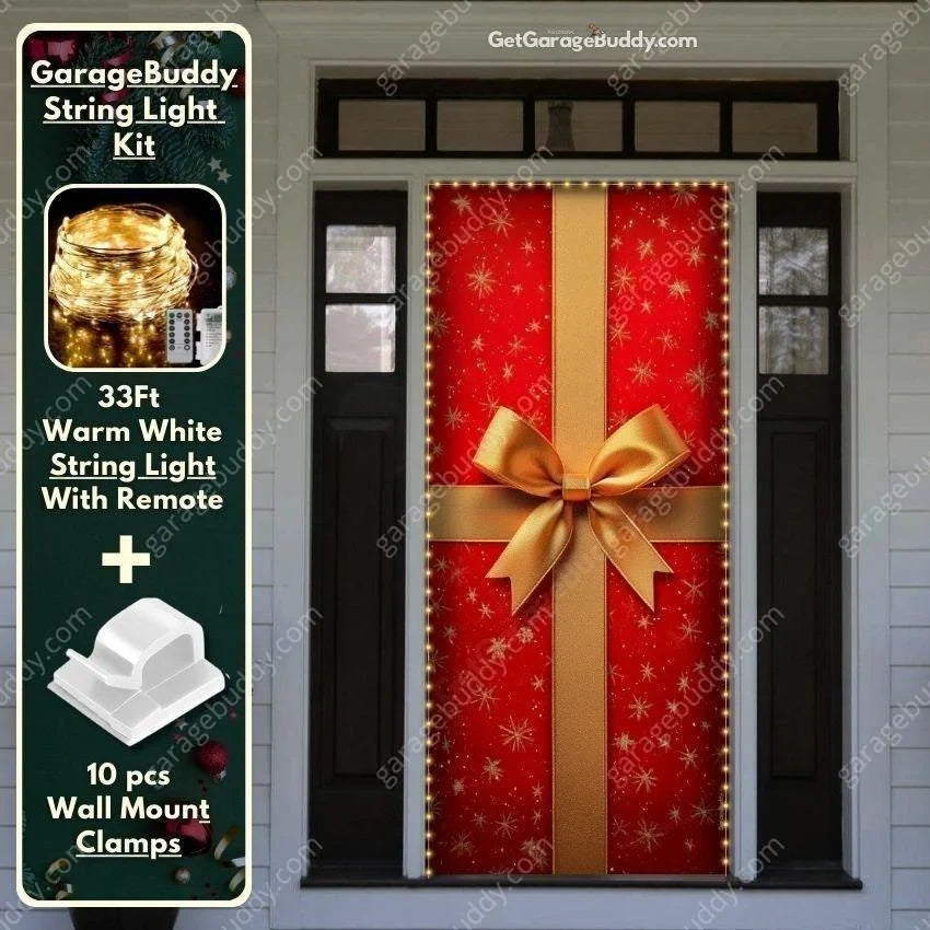 Christmas Door Cover – Festive Gift Wrap Design for Outdoor Holiday Decoration 6