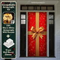 Christmas Door Cover with Elastic Corners for Easy Holiday Decoration 2