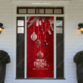Christmas Door Cover with Elastic Corners for Easy Holiday Decoration 7
