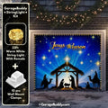 Christmas Garage Door Cover with Jesus Is the Reason Nativity Scene Glow Design 6