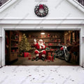 Christmas Garage Door Cover with Santa's Vintage Truck and Gifts for Holiday Decor 7