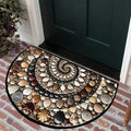COASTLINEA - Half-Round Coastal Mat with Non-Slip Texture and Shell Design Vestragear