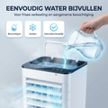 Compacte 3-In-1 Aircooler - Verkoeling, Bevochtiging en Koude Luchtcirculatie zonder installatie 1