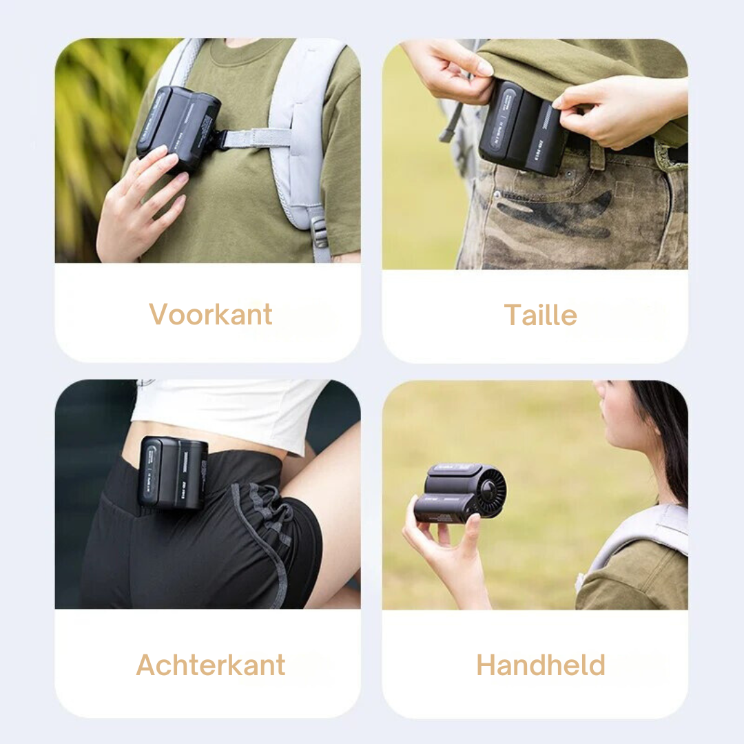 Draagbare Clip Ventilator met 3 Snelheden en 4500mAh Batterij voor Buitengebruik 2