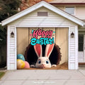Easter Garage Door Cover with Bunny Design, Easy Installation for Standard Doors 1