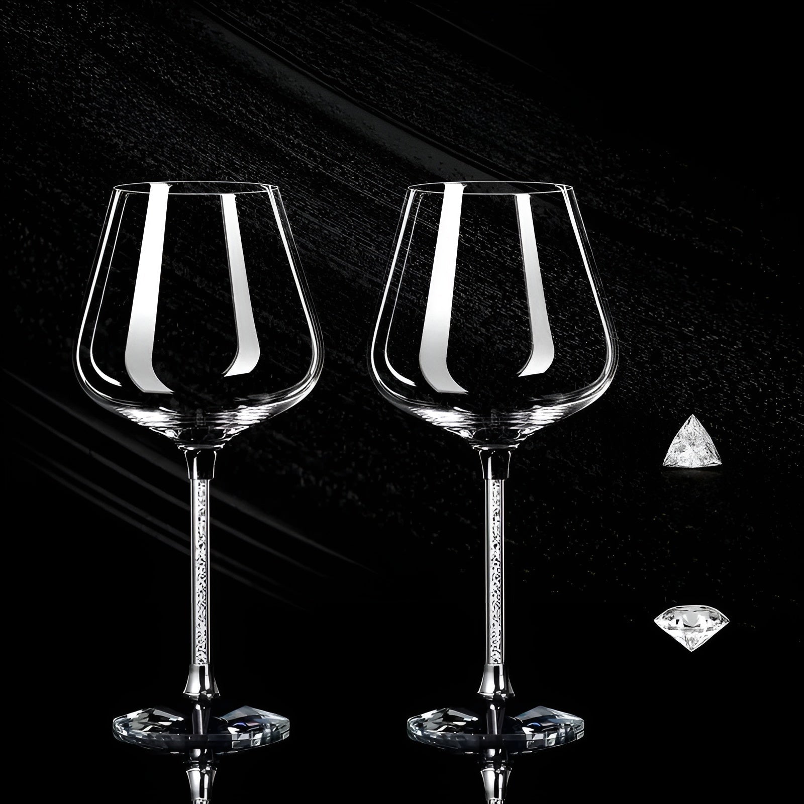 Elegante Kristallen Wijnglazen 2-Pack, Hoog 520 ml Capaciteit voor Feestjes 0
