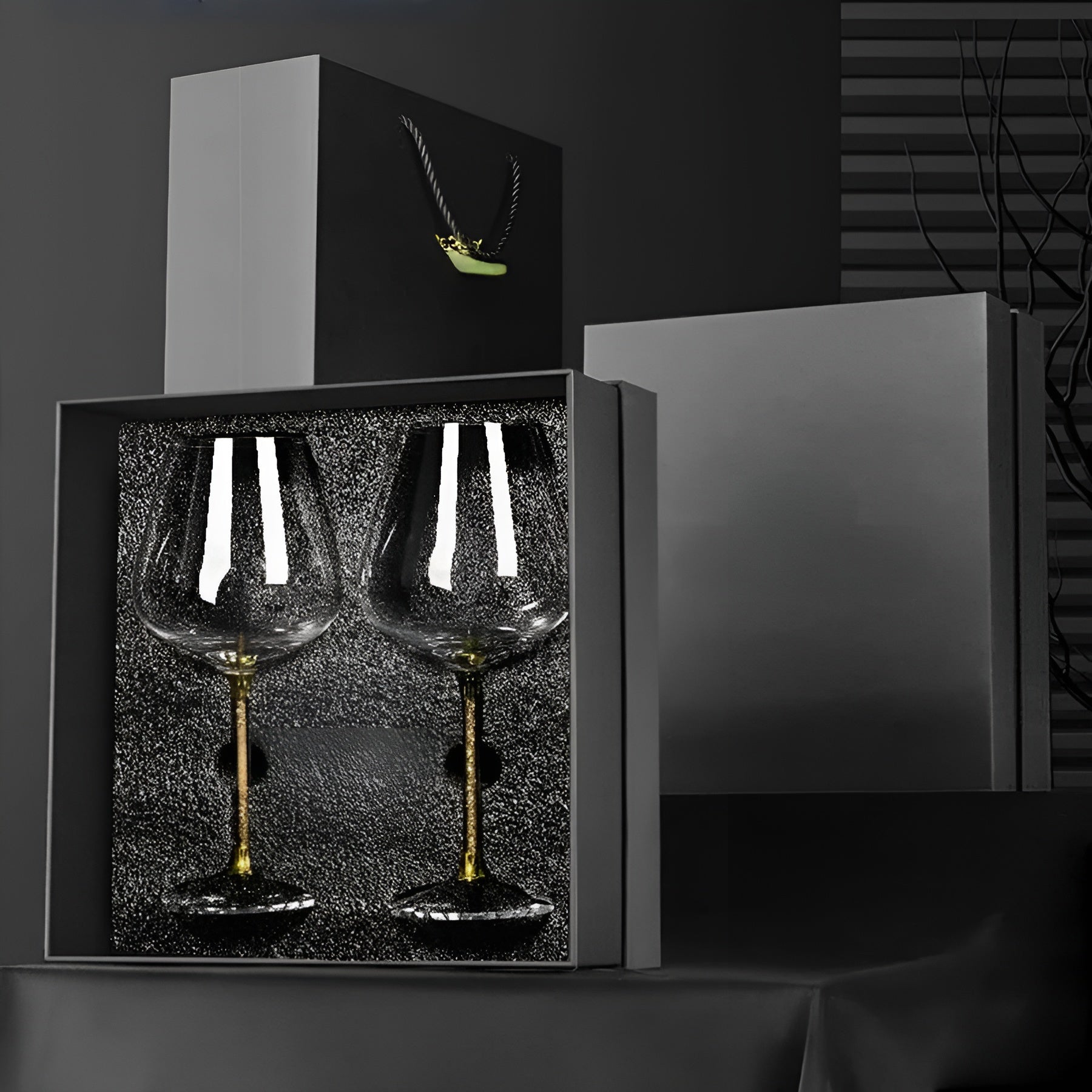 Elegante Kristallen Wijnglazen 2-Pack, Hoog 520 ml Capaciteit voor Feestjes 2