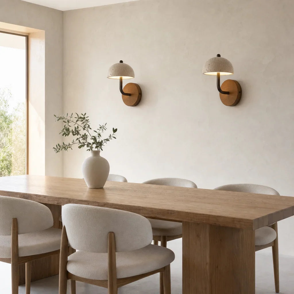 Evan Modern  Travertine Dome Wall Light 4