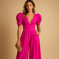 Flatterende jumpsuit met pofmouwen 4