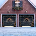 Holiday Garage Door Cover - Christmas Wreath Design, Durable Outdoor Décor 1