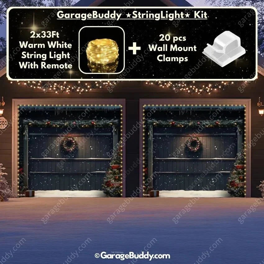 Holiday Garage Door Cover - Christmas Wreath Design, Durable Outdoor Décor 9