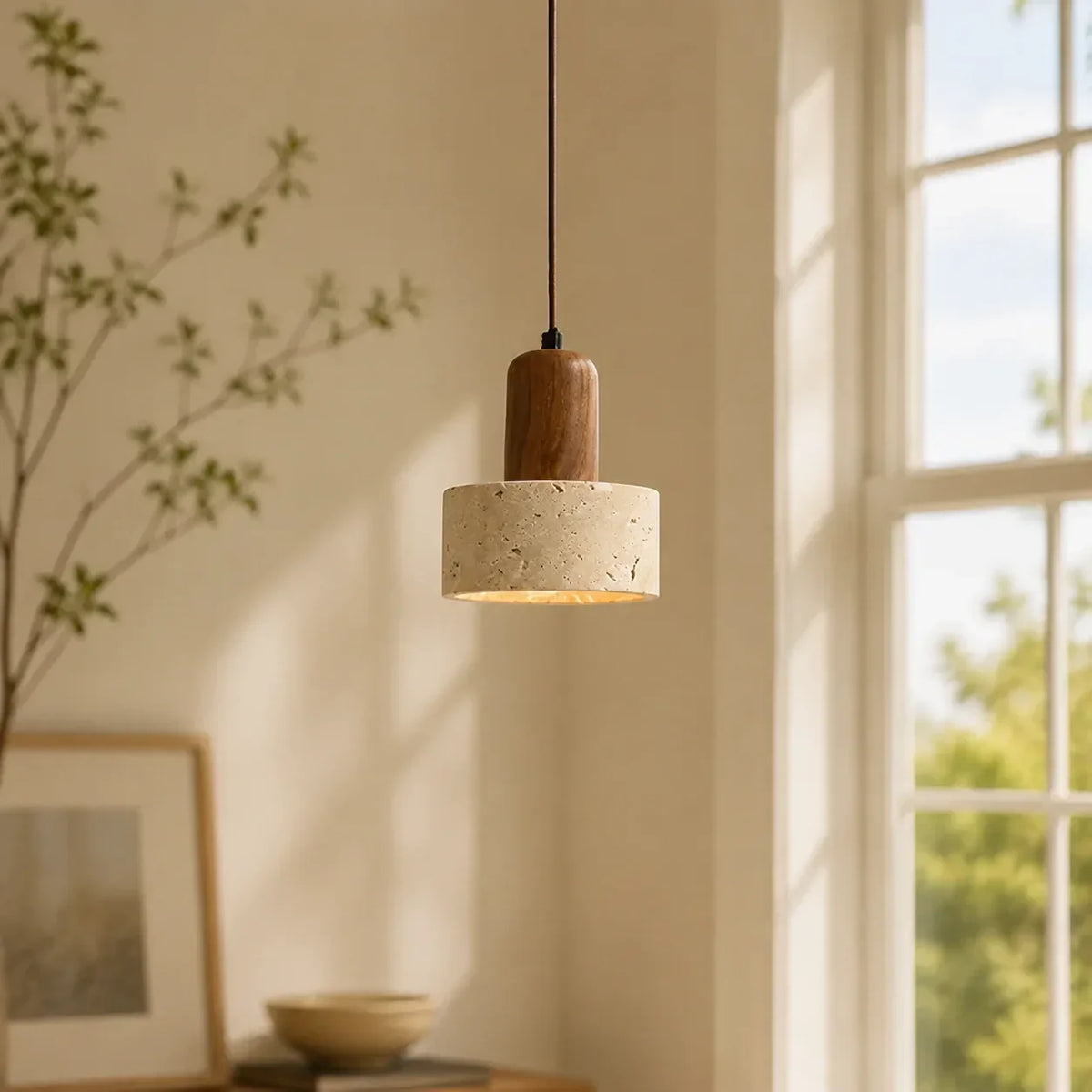 Kairi Modern Travertine Stone Pendant Light 1
