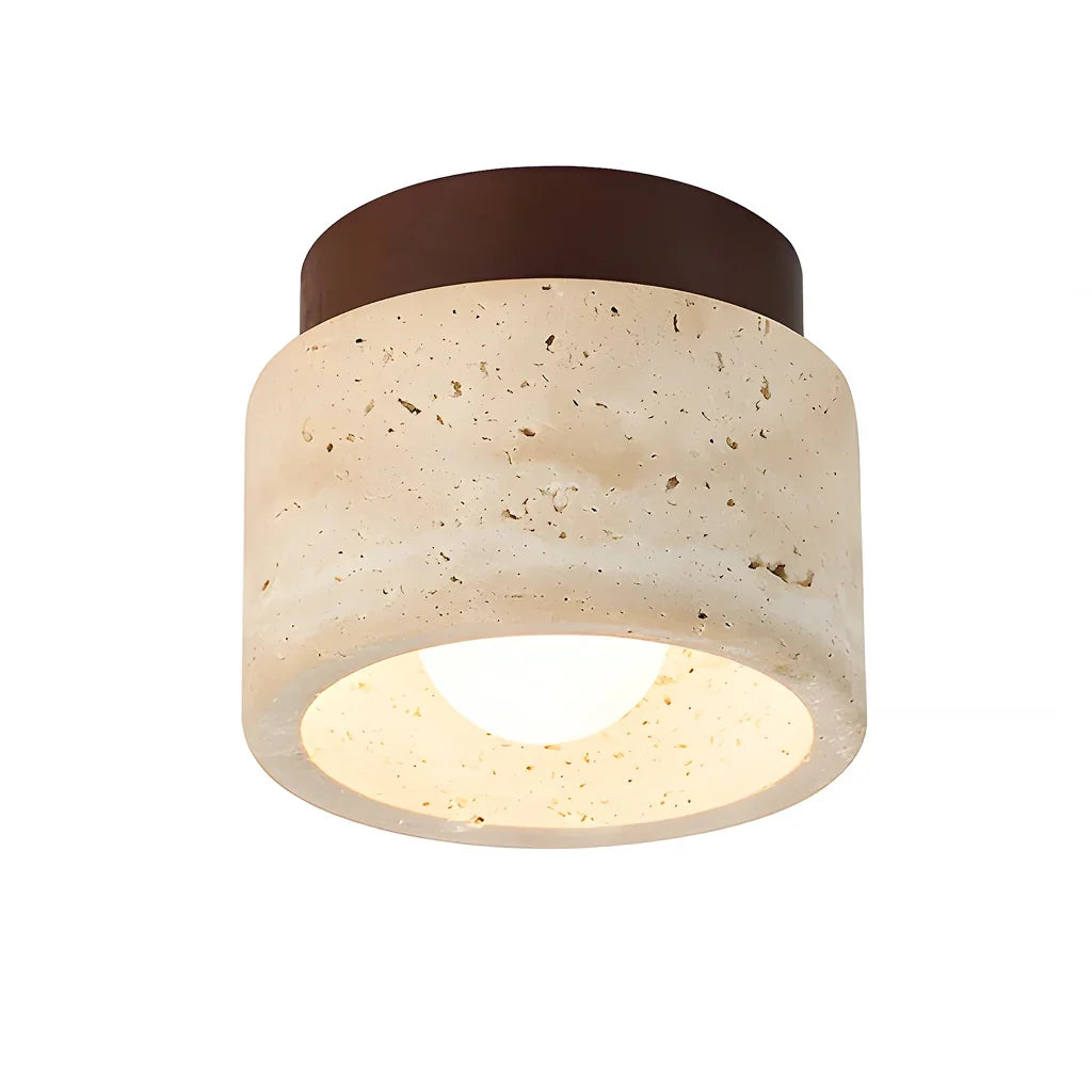 Kairi Scandinavian Natural Travertine Semi Flush Mount Ceiling Light 11