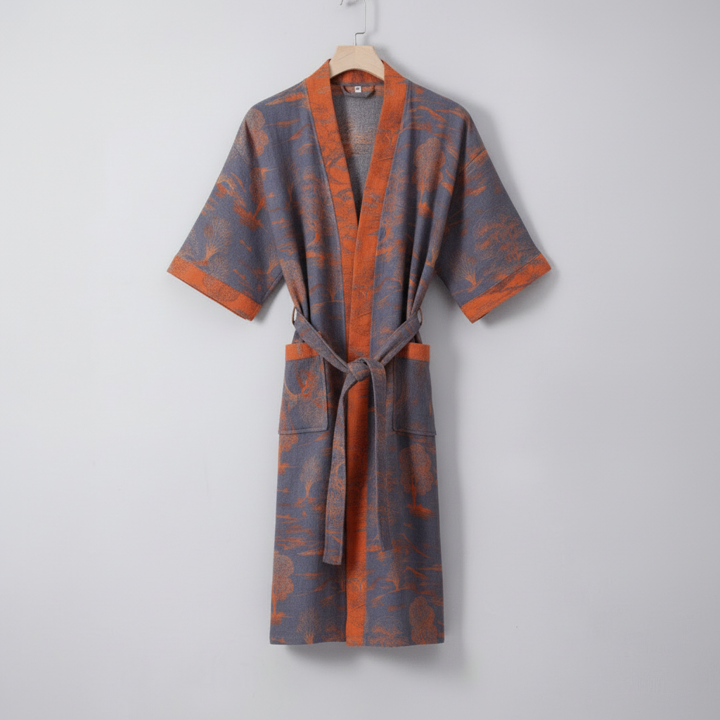 Kimono Badjas – Biologisch Katoen, Omkeerbaar &amp; Ademend Design 7