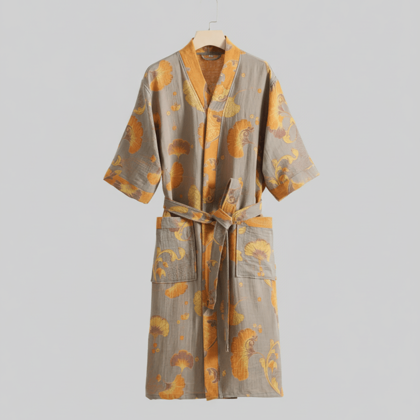 Kimono Badjas – Biologisch Katoen, Omkeerbaar &amp; Ademend Design 9