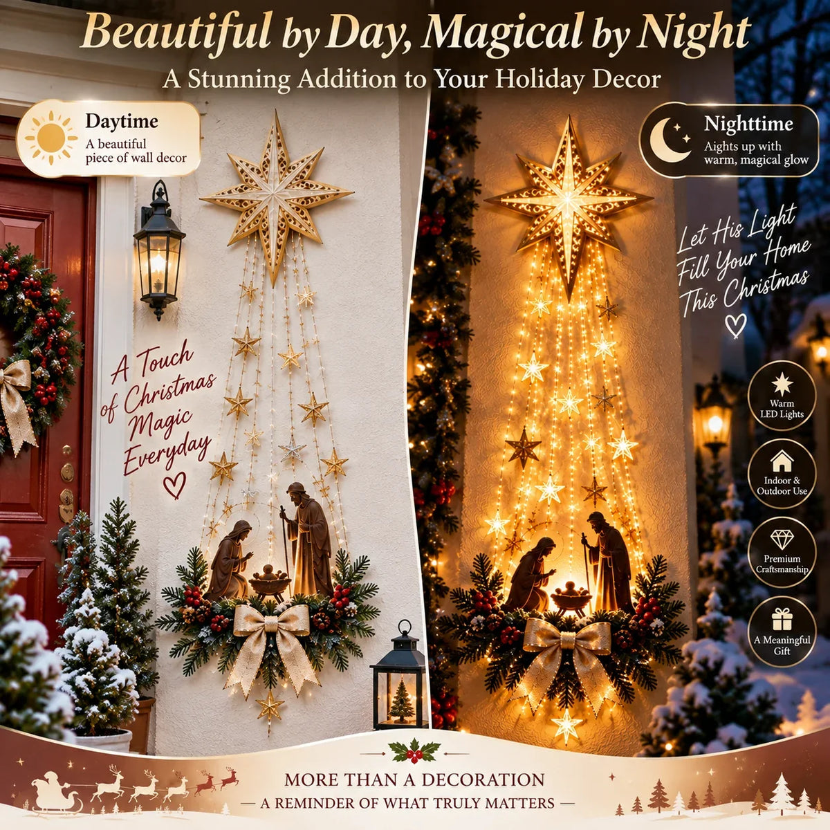 ✨Last Day 90% OFF✨✝️ Bethlehem Star of Faith™ – Lighted Nativity Wall Decor 2