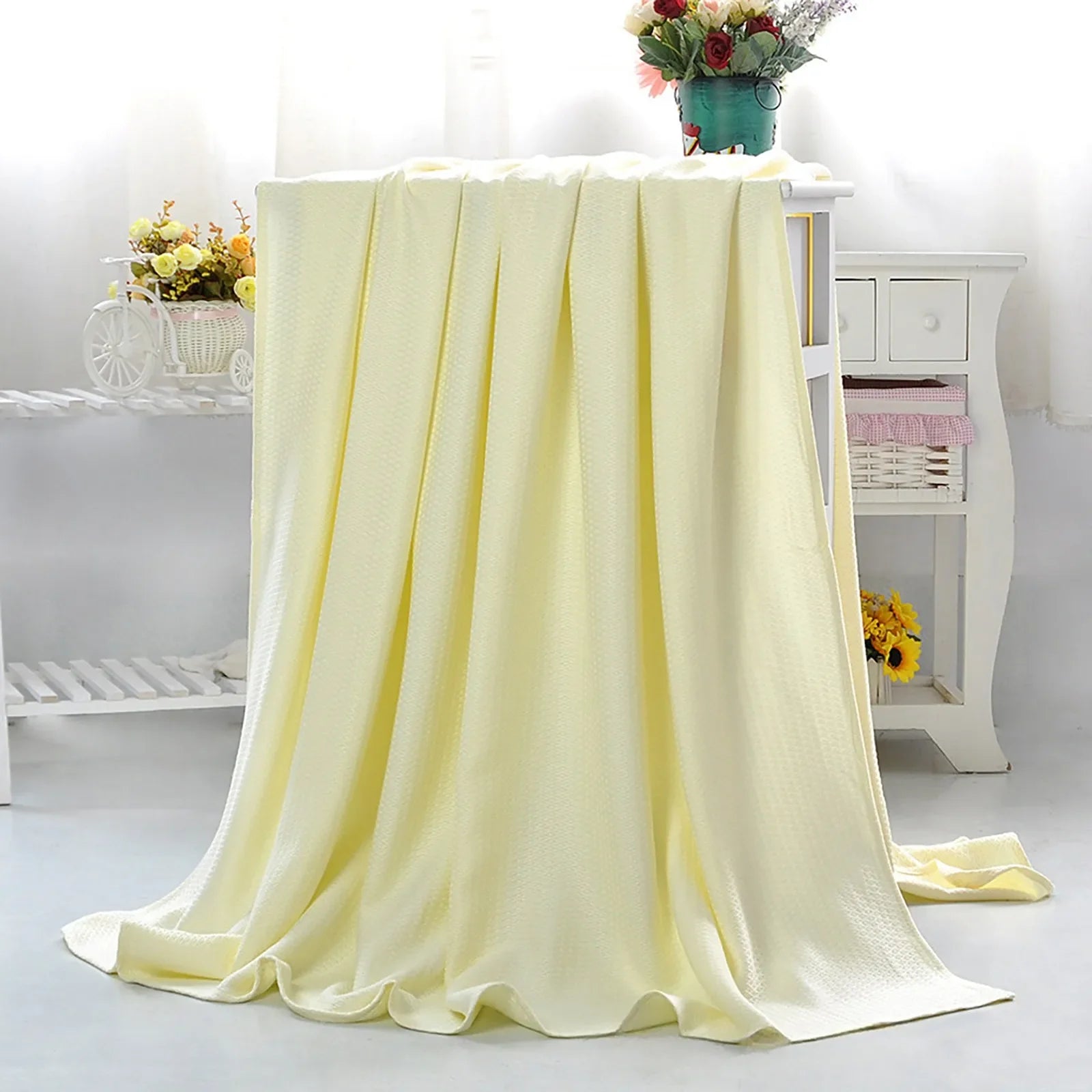 Leichte Sommerdecke aus Bambusfaser, atmungsaktiv und kühlend, 200 x 150 cm, beige 9