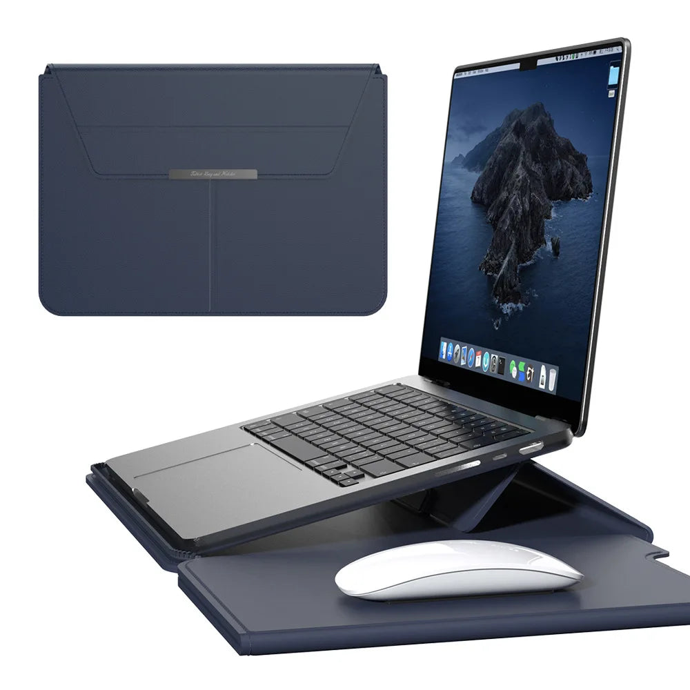 Lexano – 3-in-1 laptop sleeve PU leer waterdicht – 13–14 inch 2