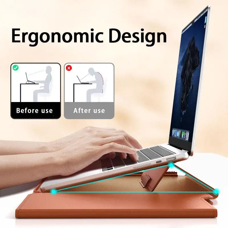 Lexano – 3-in-1 laptop sleeve PU leer waterdicht – 13–14 inch 7