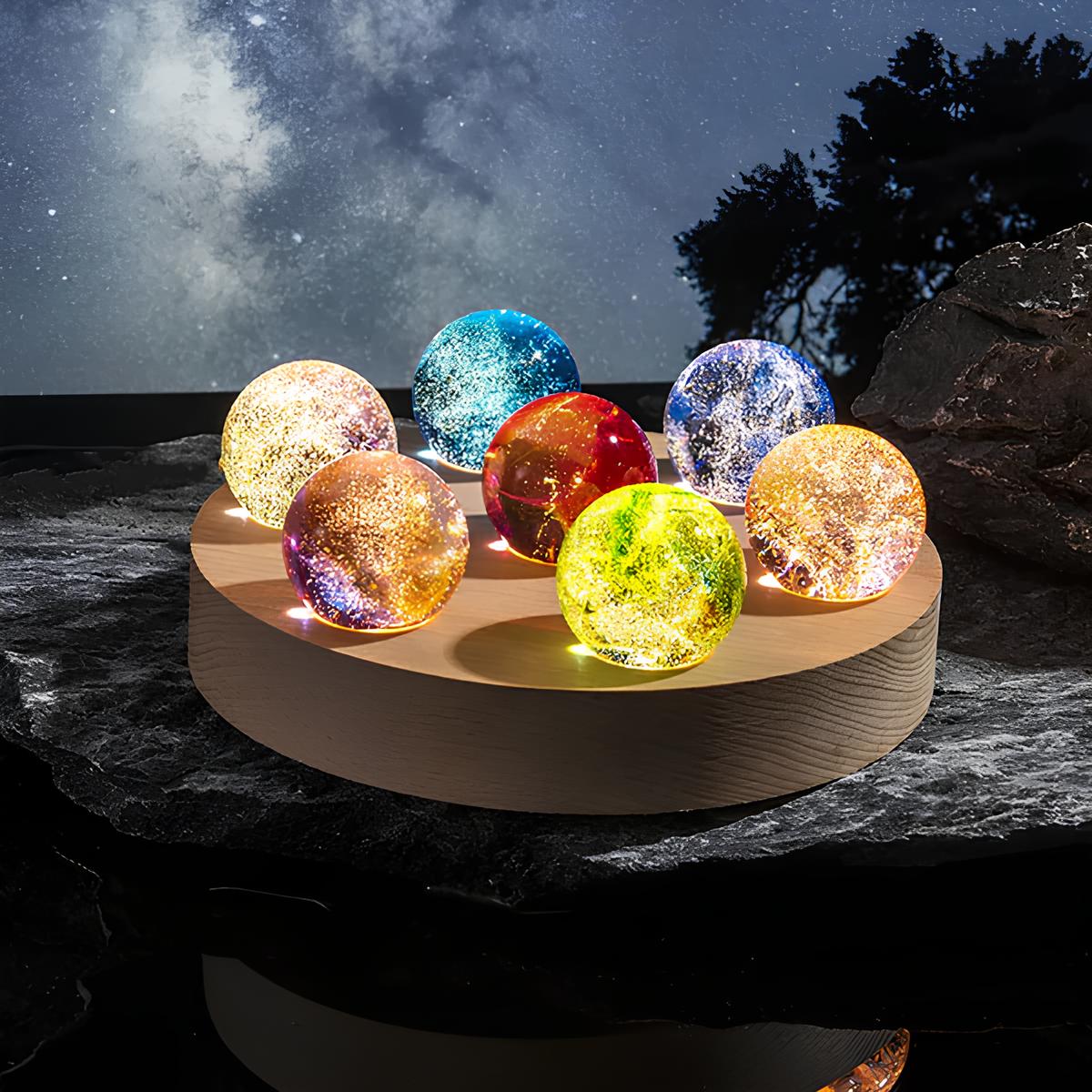 Luminous Crystal Galaxy Orbs 3