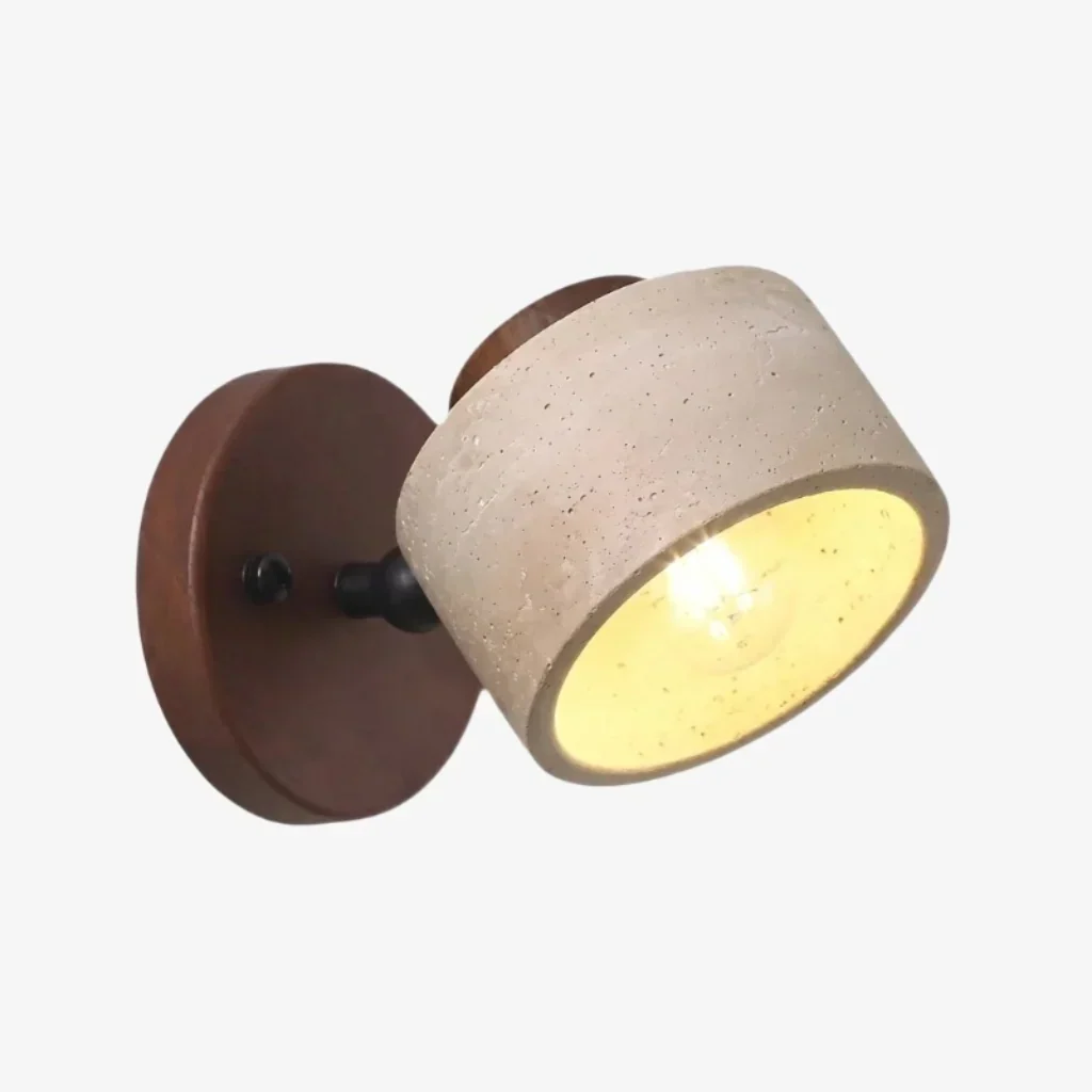 Maris Adjustable Travertine Wood Wall Sconce 4