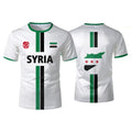 Oversized Voetbal T-shirt voor Heren met Syrische Vlag - Unisex, Comfortabel Katoen 1
