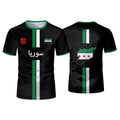 Oversized Voetbal T-shirt voor Heren met Syrische Vlag - Unisex, Comfortabel Katoen 3