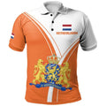 Poloshirt Heren met 3D Nederlandse Vlag, Casual Zomerstijl, Katoen, Korte Mouwen 4