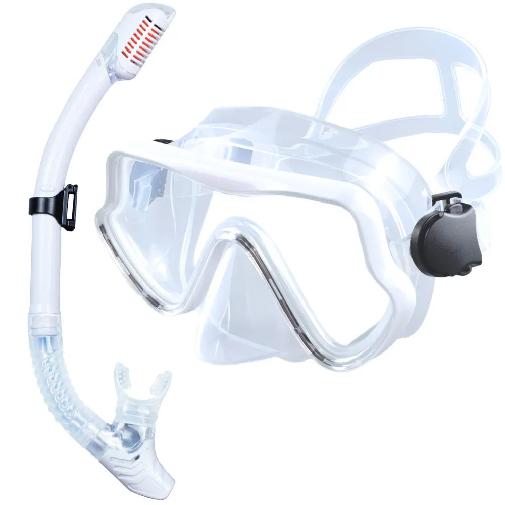 Professioneel duikmasker snorkelset voor volwassenen met panoramisch zicht 19